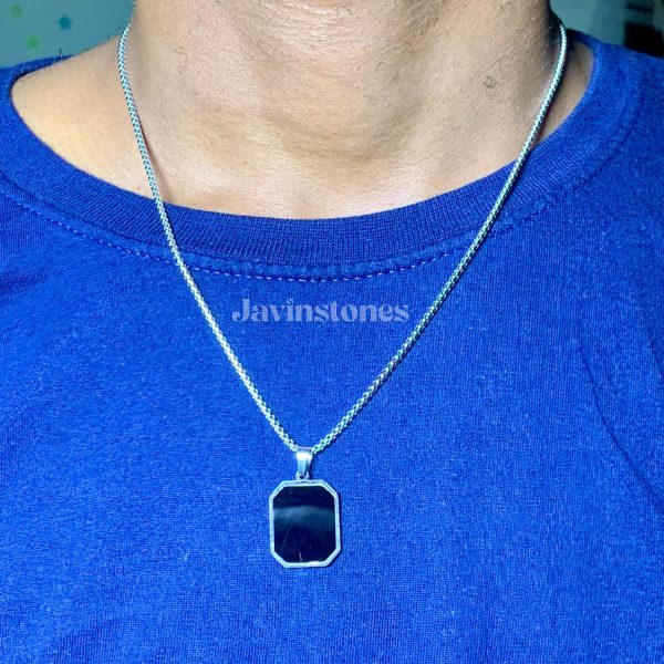 Silver Black Onyx Necklace