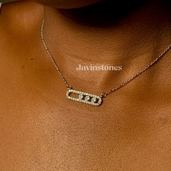 Silver Sliding Crystal Necklace
