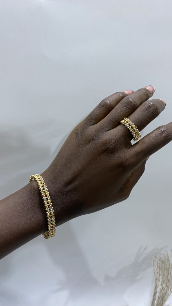 Multi toned bangle set